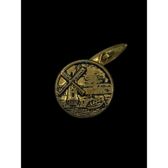 Circa 1930's Holland Windmill Brass Men Cufflinks - Picture 5 of 7